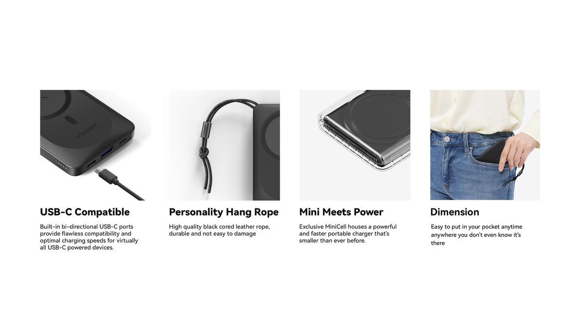 Зовнішній акумулятор Power Bank VEGER MagOnStand 10000MA (W1151) W1151 купити в Харкові, Україні: ціна, відгуки, характеристики