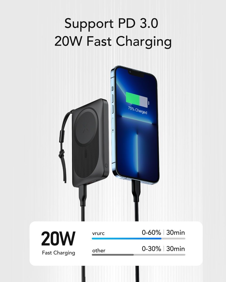 Зовнішній акумулятор Power Bank VEGER MagOnStand 10000MA (W1151) W1151 купити в Харкові, Україні: ціна, відгуки, характеристики