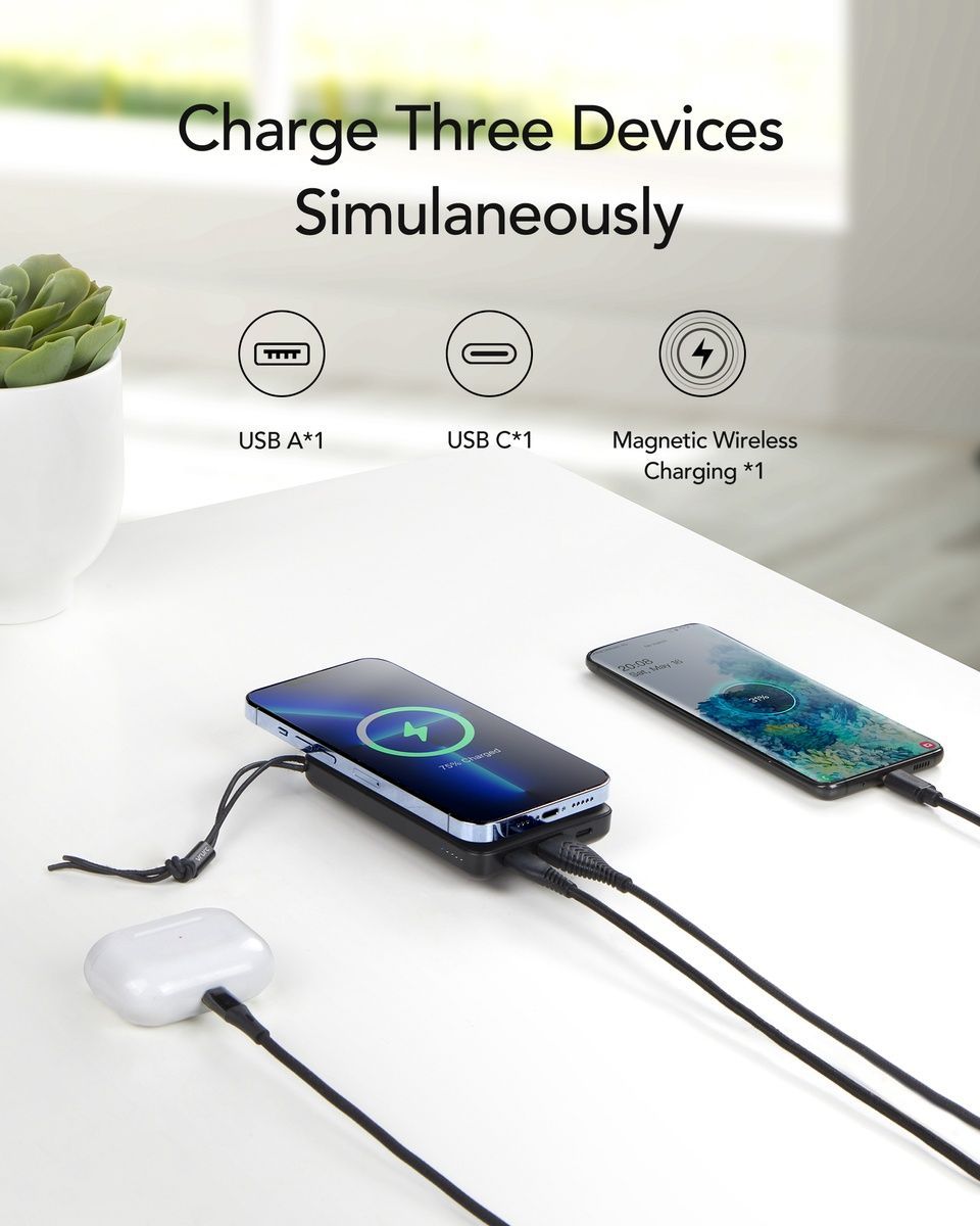 Зовнішній акумулятор Power Bank VEGER MagOnStand 10000MA (W1151) W1151 купити в Харкові, Україні: ціна, відгуки, характеристики