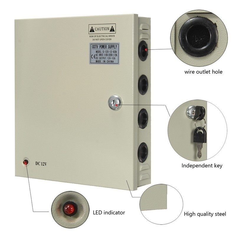 Блок питания PROLUM&trade; 12V, 180W, 15A, 9 каналов, Series "ССTV" 221012 купить в Харькове, Украине: цена, отзывы, характеристики