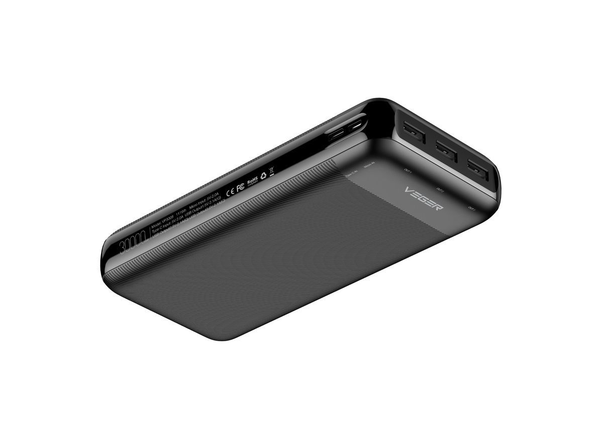 Внешний аккумулятор Power Bank VEGER 10000MAH (W1105PD) W3008PD купить в Харькове, Украине: цена, отзывы, характеристики