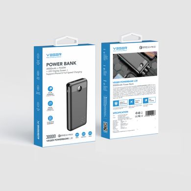 Зовнішній акумулятор Power Bank VEGER  W3008PD купити в Харкові, Україні: ціна, відгуки, характеристики