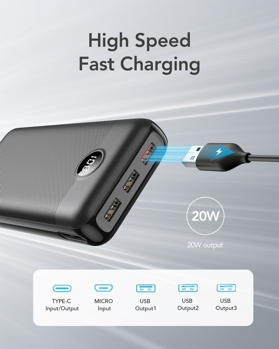 Внешний аккумулятор Power Bank VEGER 10000MAH (W1105PD) W3008PD купить в Харькове, Украине: цена, отзывы, характеристики
