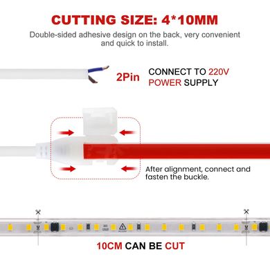 Светодиодная LED лента PROLUM™ 220V; 2835\120; IP67; 8 ММ; Series "S" 361008 купить в Харькове, Украине: цена, отзывы, характеристики