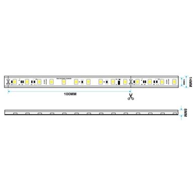 Светодиодная LED лента PROLUM™ 220V; 2835\120; IP67; 8 ММ; Series "S" 361009 купить в Харькове, Украине: цена, отзывы, характеристики