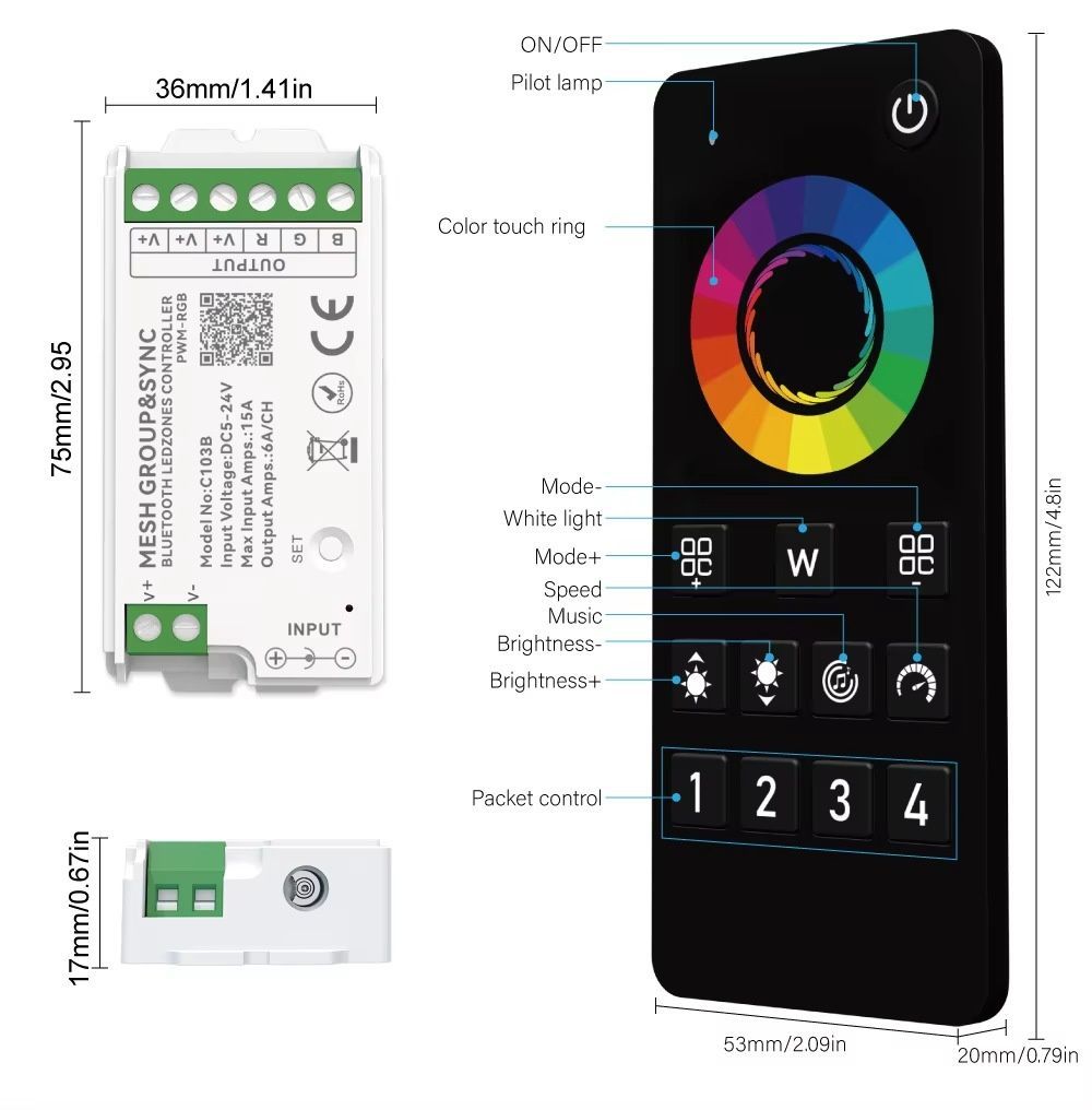 Контролер управління PROLUM 4-Zone; RGB; Wi-Fi; TUYA; 15A; Max; Series: HomeLink 404032 купити в Харкові, Україні: ціна, відгуки, характеристики