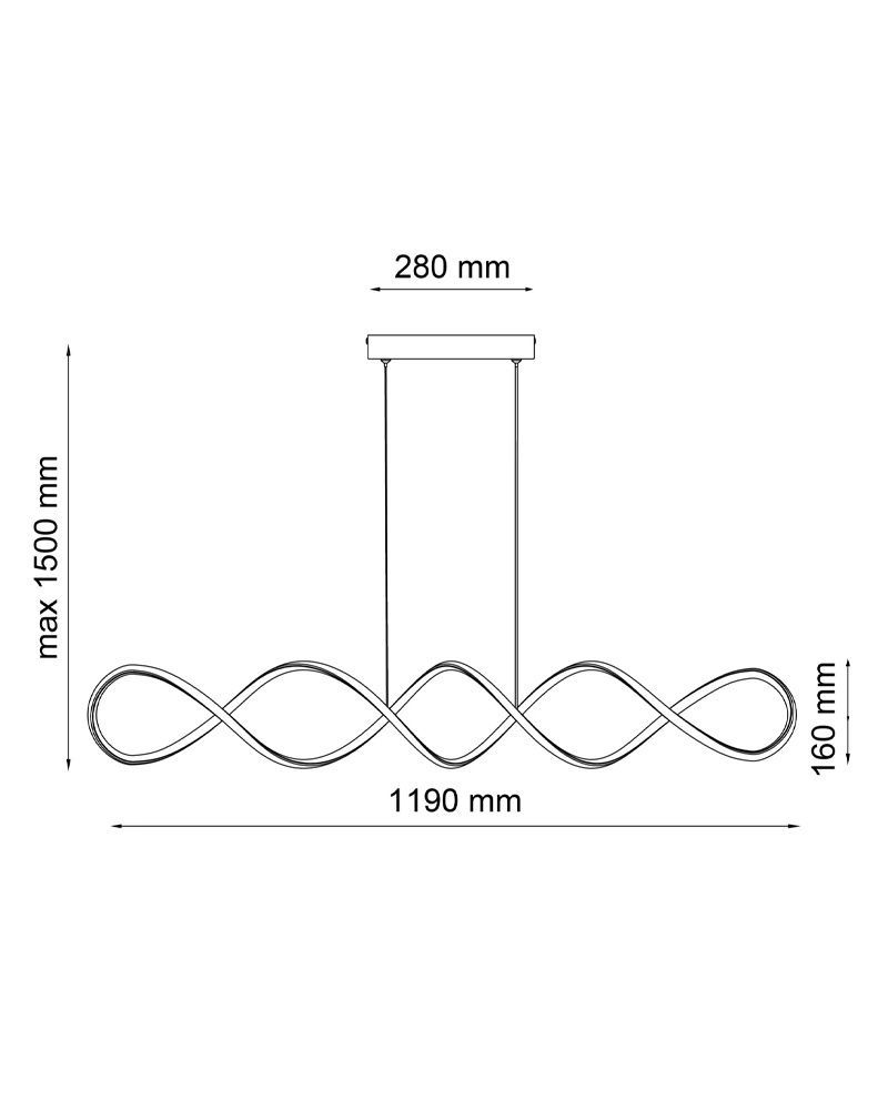 Підвісний світильник, люстра Goldlux Infinito LED 1x43W 4000K 6300Lm IP20 чорний 331069 331069-PLX купити в Харкові, Україні: ціна, відгуки, характеристики