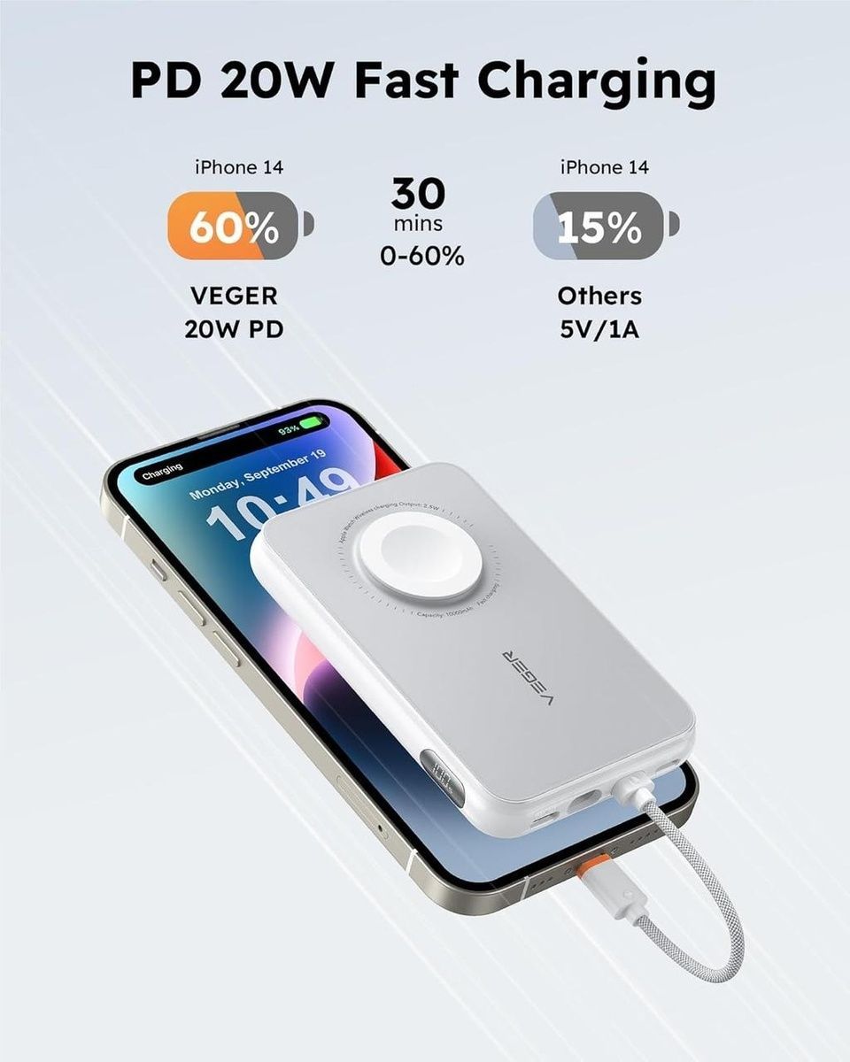 Внешний аккумулятор Power Bank VEGER PD 10000MAH (W1171) W1171 купить в Харькове, Украине: цена, отзывы, характеристики