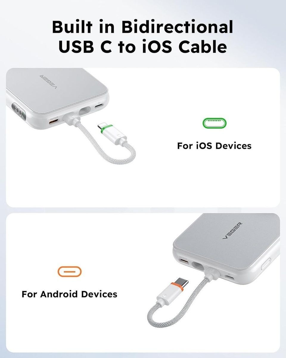 Внешний аккумулятор Power Bank VEGER PD 10000MAH (W1171) W1171 купить в Харькове, Украине: цена, отзывы, характеристики