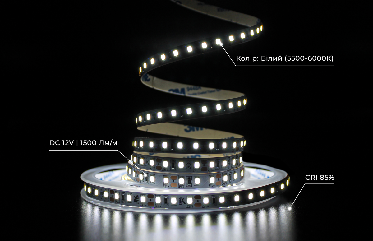 Світлодіодна LED стрічка PROLUM&trade; 12V; 2835\120; IP20; Series "PRO" 320008-S купити в Харкові, Україні: ціна, відгуки, характеристики