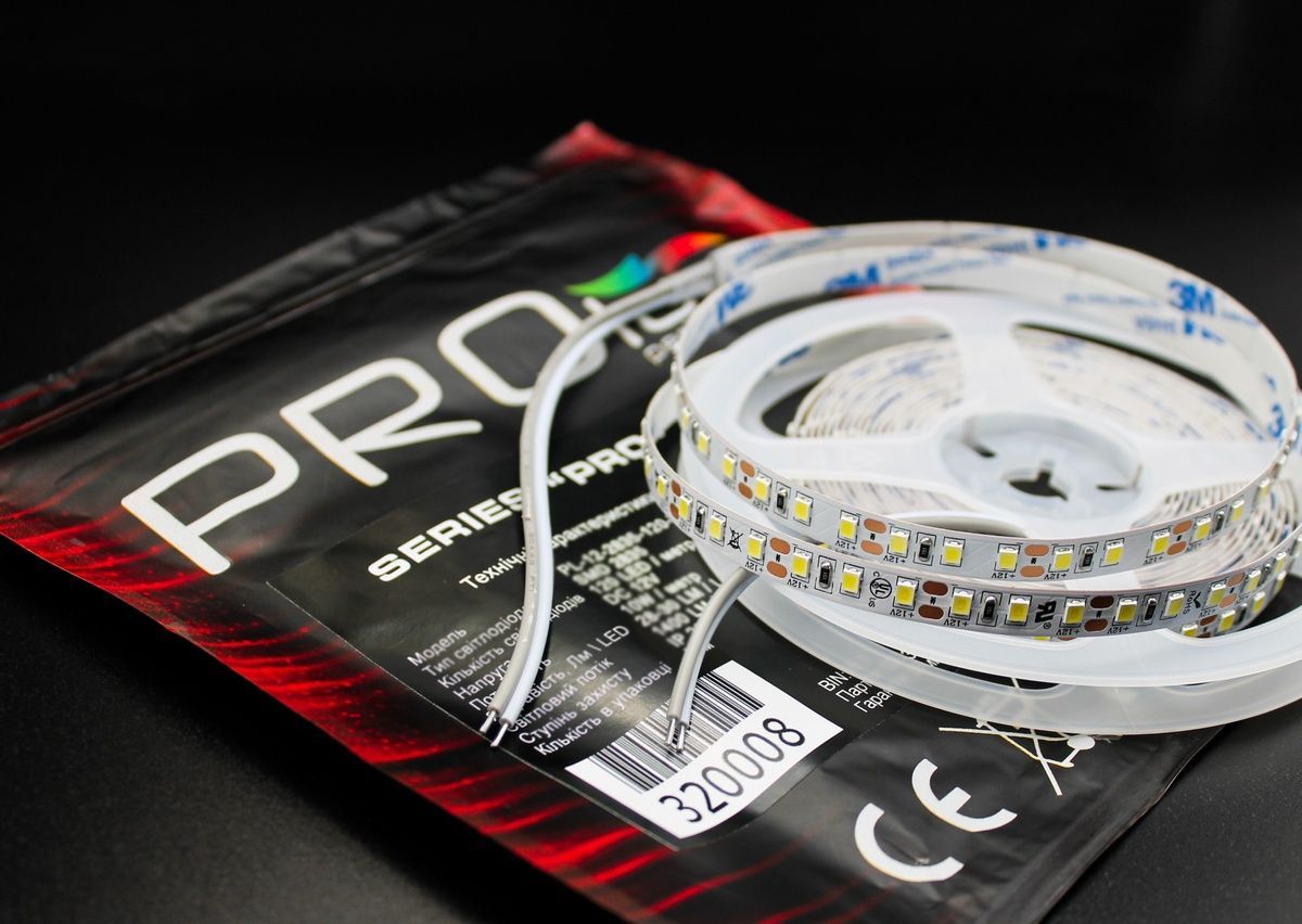 Світлодіодна LED стрічка PROLUM&trade; 12V; 2835\120; IP20; Series "PRO" 320008-S купити в Харкові, Україні: ціна, відгуки, характеристики