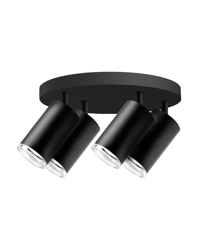 Светильник поворотный, спот Goldlux Turyn GU10 4x10W IP44 черный 324733 324733-PLX купить в Харькове, Украине: цена, отзывы, характеристики
