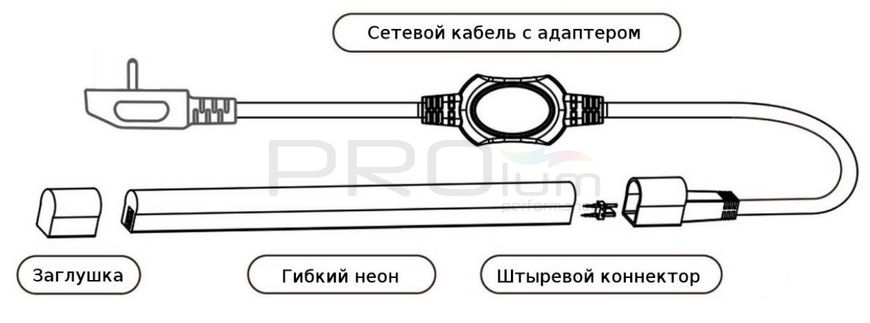 Светодиодный LED гибкий неон PROLUM 2835\120 IP68 220V - SERIES "GL" PRO 160008 купить в Харькове, Украине: цена, отзывы, характеристики