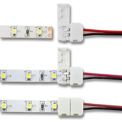 Соединительный кабель + 1 зажим для светодиодной ленты 2835\3528, 8мм 503001 купить в Харькове, Украине: цена, отзывы, характеристики