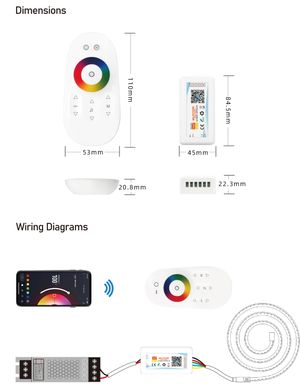 Контроллер PROLUM RGB+W; Wi-Fi; TUYA; TOUCH; 18A; Series: HomeLink 404013 купить в Харькове, Украине: цена, отзывы, характеристики