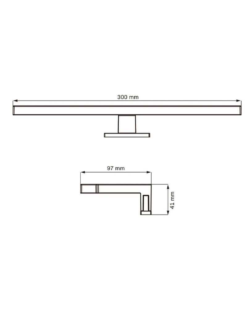 Светильник подсветка для зеркала Goldlux Milos LED 1x5W 4000K 520Lm IP44 черный 328564 328564-PLX купить в Харькове, Украине: цена, отзывы, характеристики