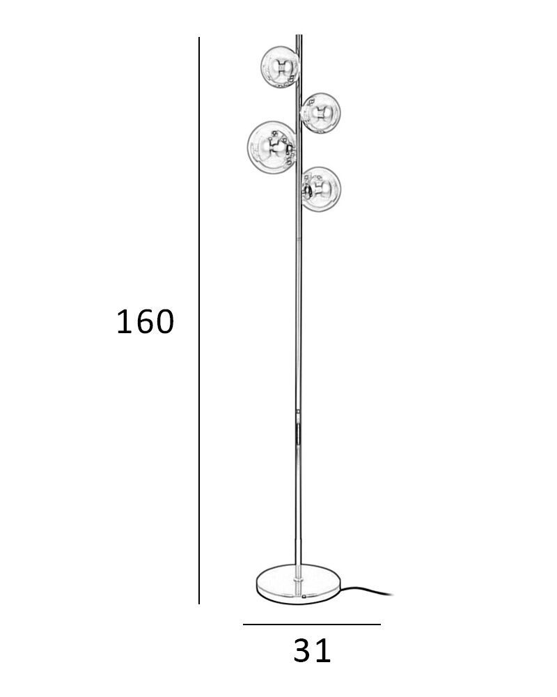 Торшер Italux FL-406007-4-BCR Canello G9 4x20W IP20 димчастий FL-406007-4-BCR купити в Харкові, Україні: ціна, відгуки, характеристики