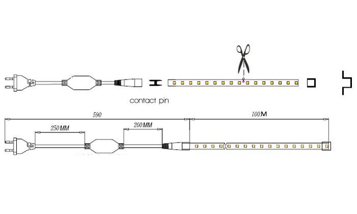 Кабель питания PROLUM&trade; для LED ленты 220V - 12ММ 503029 купить в Харькове, Украине: цена, отзывы, характеристики