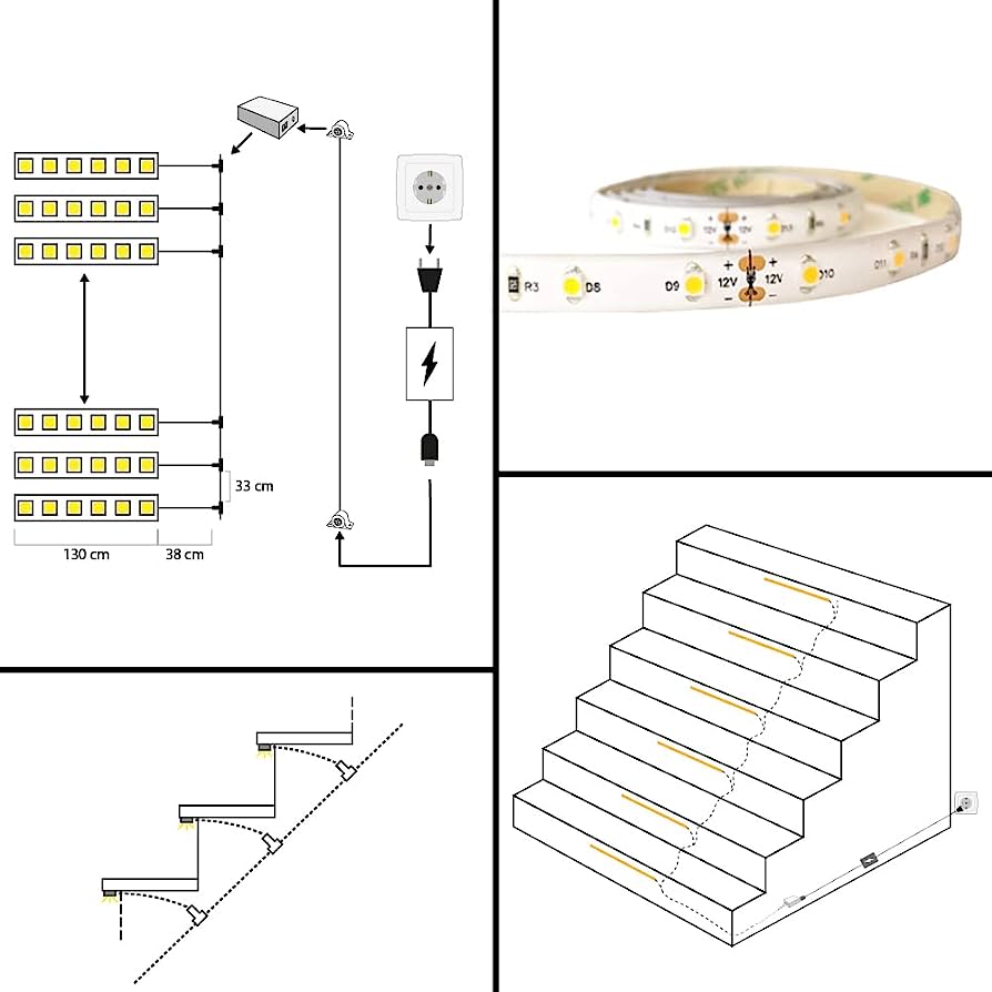 Подсветка лестницы светодиодной лентой | блог компании LedRus